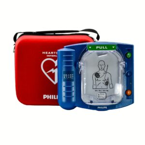 Philips HeartStart HS1 defibrillator and slim carry case