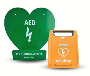 Image of a Mindray C1A Semi Automatic & Defib World Green Wall Hanger