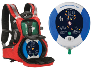 Heartsine rescue kit and defibrillator 360p