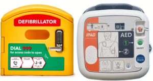 iPAD SP1 Fully-Auto Defibrillator & DefibCaddy Outdoor Locked Package