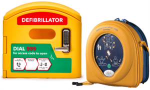 HeartSine Samaritan PAD 360P Fully-Auto AED & DefibCaddy Outdoor Locked Package