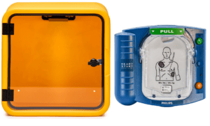 Philips HeartStart HS1 Defibrillator & DefibCaddy Outdoor Locked Package