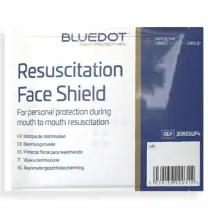 Blue Dot Resuscitation Face Shield in Foil Pack – One-Way Valve for Safe CPR Application