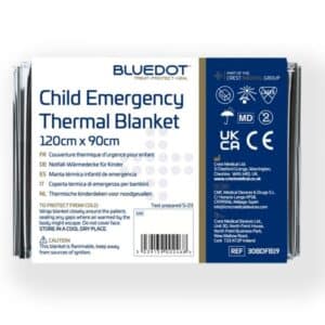 Emergency Thermal Blanket - Child with reflective foil to retain body heat in emergencies by Defib World.
