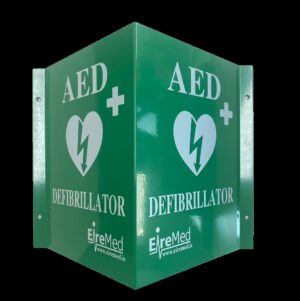 2-Way Metal Defibrillator Wall Sign