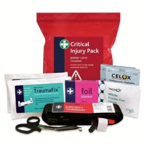 Critical Injury Pack in Red Poly Bag