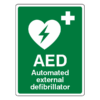 AED Automated external defibrillator green sign