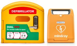 Mindray C1A Fully Automatic Defibrillator and Cabinet With Lock Outdoor Package