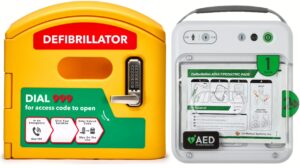 NFK200 Semi-Auto AED & DefibCaddy Outdoor Locked Package