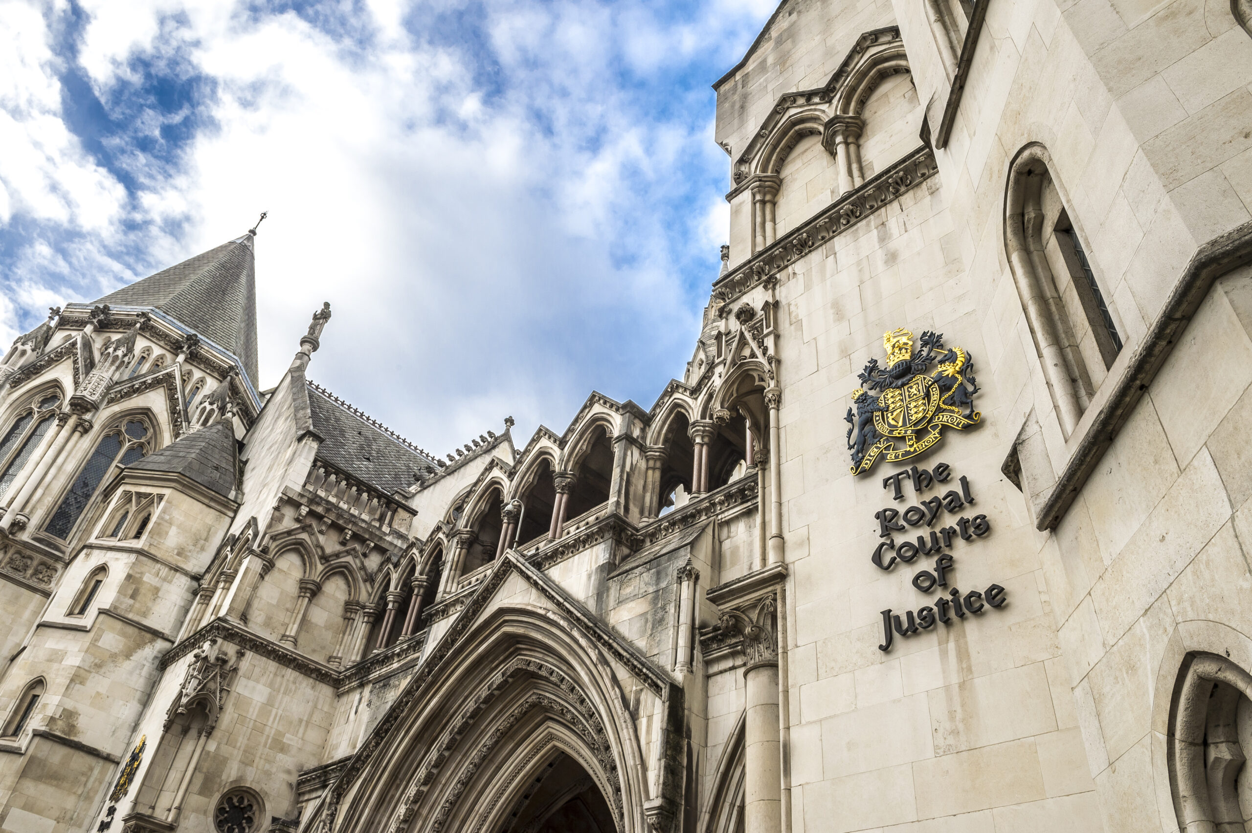 Exterior of the Royal Courts of Justice in London, a key institution in the UK legal system.